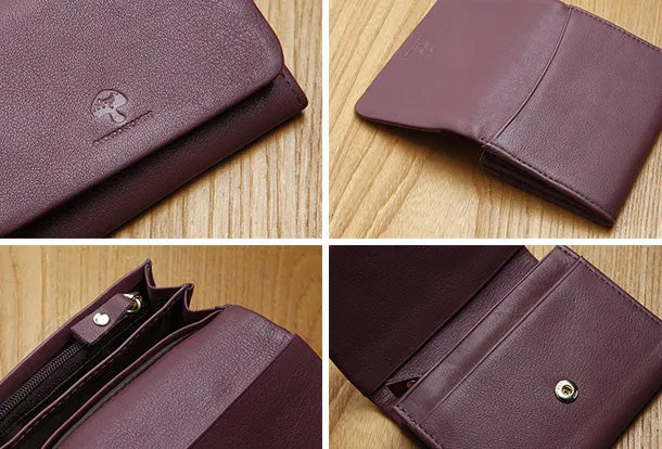 Leather Cute billfold Slim Wallets Change Card Holders Wallet Purse For Women Girl