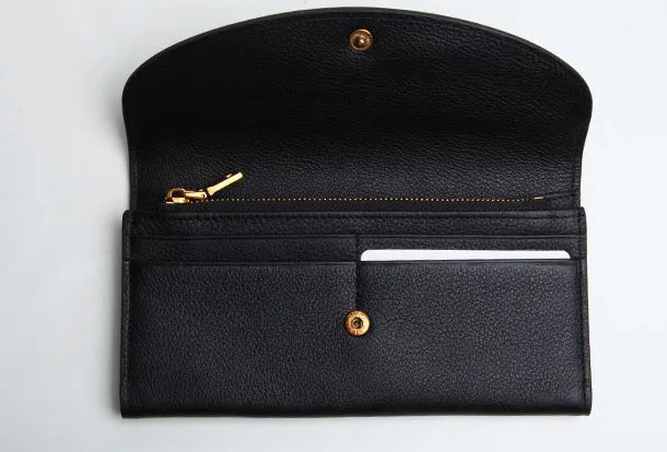 Leather Cute Womens Long Slim Wallet Bifold Long Wallet Purse For Women