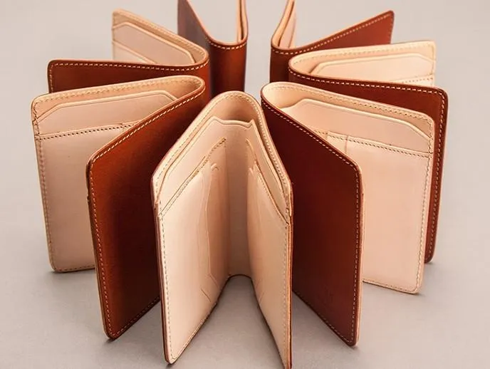 Leather Men Small Wallets Bifold Vintage billfold Wallet for Men