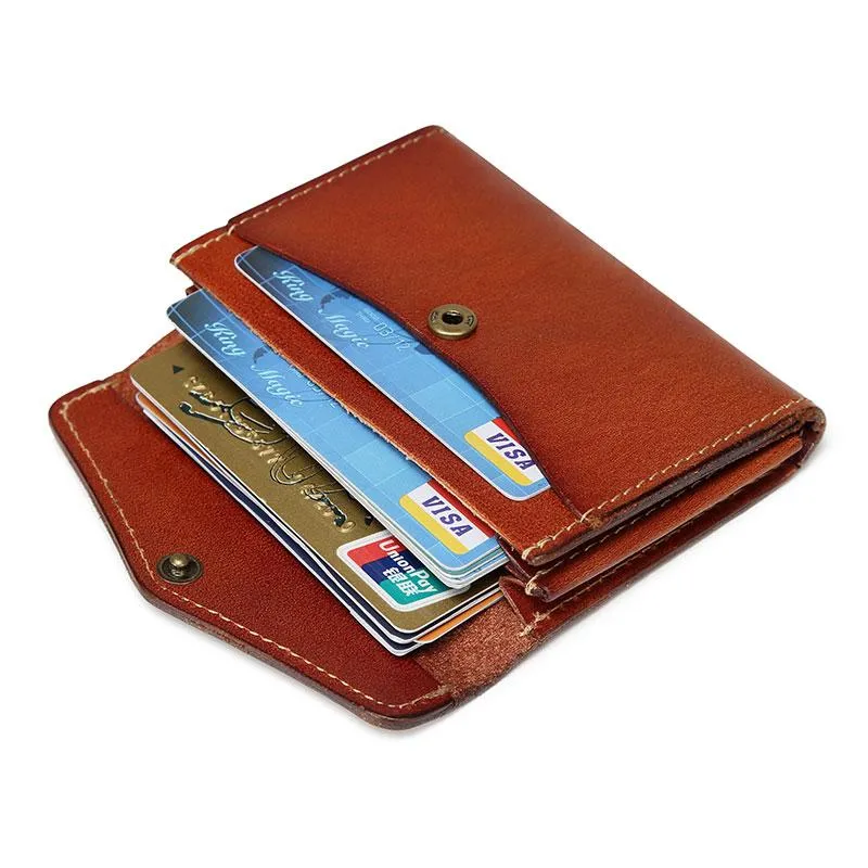 Leather Mens Card Wallet Front Pocket Wallets Cool Small Change Wallet for Men