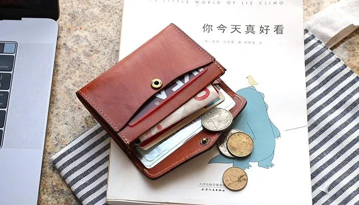 Leather Mens Card Wallet Front Pocket Wallets Cool Small Change Wallet for Men