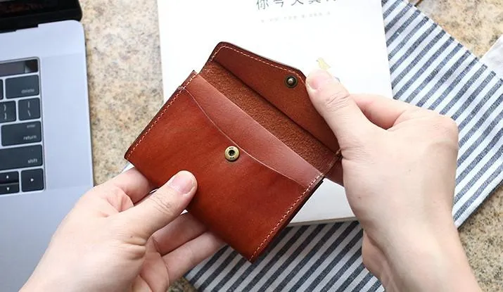 Leather Mens Card Wallet Front Pocket Wallets Cool Small Change Wallet for Men