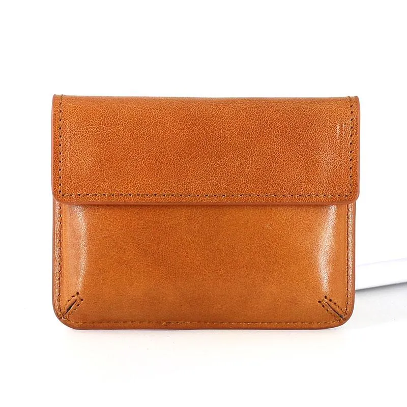 Leather Mens Card Wallet Slim Front Pocket Wallet Small Change Wallets for Men