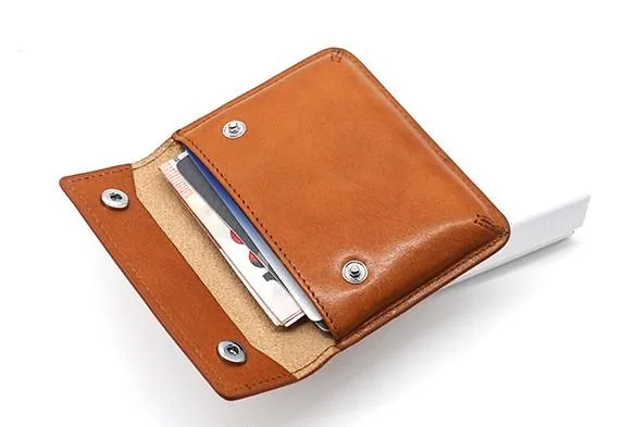 Leather Mens Card Wallet Slim Front Pocket Wallet Small Change Wallets for Men
