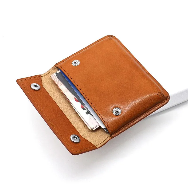 Leather Mens Card Wallet Slim Front Pocket Wallet Small Change Wallets for Men