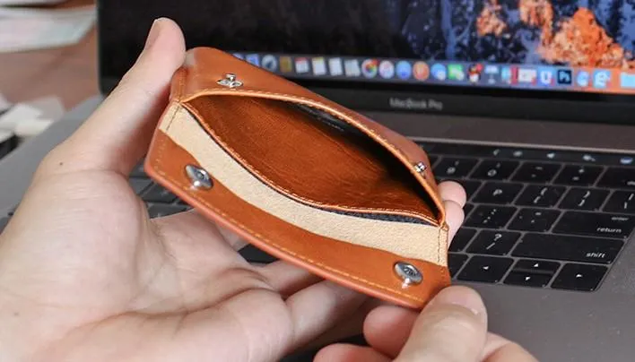 Leather Mens Card Wallet Slim Front Pocket Wallet Small Change Wallets for Men