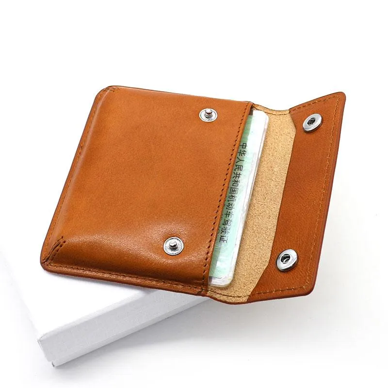 Leather Mens Card Wallet Slim Front Pocket Wallet Small Change Wallets for Men
