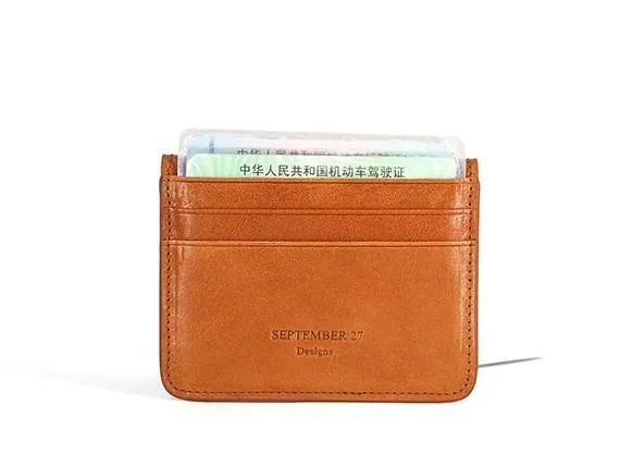 Leather Mens Card Wallet Slim Front Pocket Wallet Small Change Wallets for Men