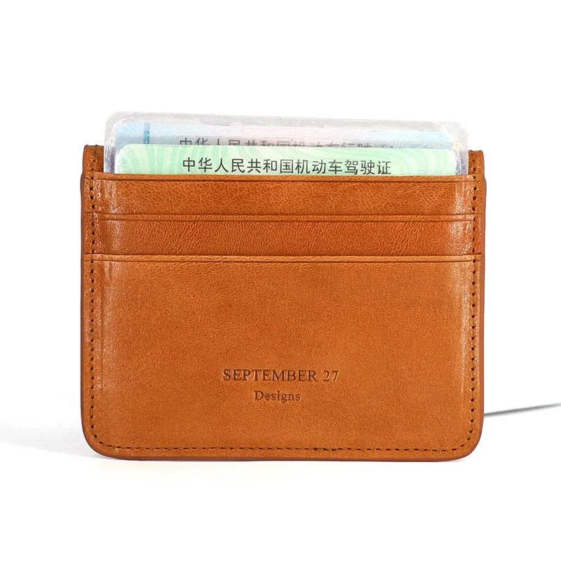 Leather Mens Card Wallet Slim Front Pocket Wallet Small Change Wallets for Men