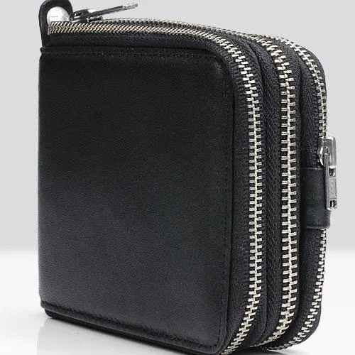 Leather Mens Cool billfold Zipper Wallets Men Small Wallets Bifold for Men