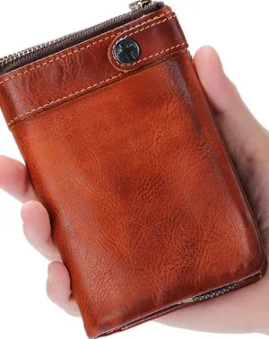 Leather Mens Cool Small Wallet billfold Wallets Bifold for Men