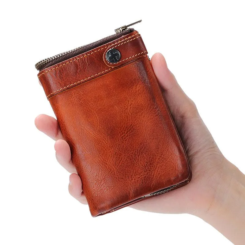 Leather Mens Cool Small Wallet billfold Wallets Bifold for Men