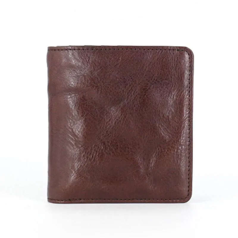 Leather Mens Front Pocket Wallet Small Wallet Slim Wallet billfold Card Wallet for Men