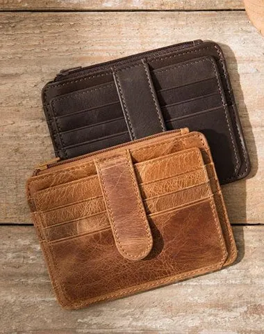 Leather Mens Slim Card Holder Front Pocket Wallet Card Wallets for Men