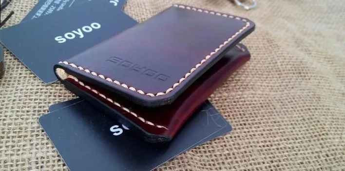 Leather Mens Slim Front Pocket Bifold Small Wallets Card Wallet for Men
