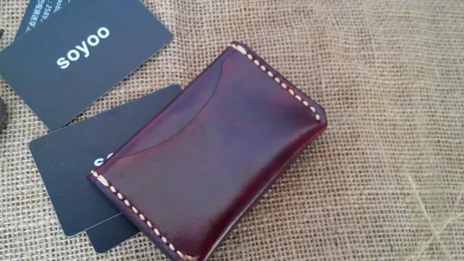 Leather Mens Slim Front Pocket Bifold Small Wallets Card Wallet for Men