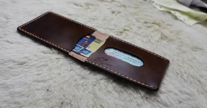 Leather Mens Slim Front Pocket Bifold Small Wallets License Wallet for Men