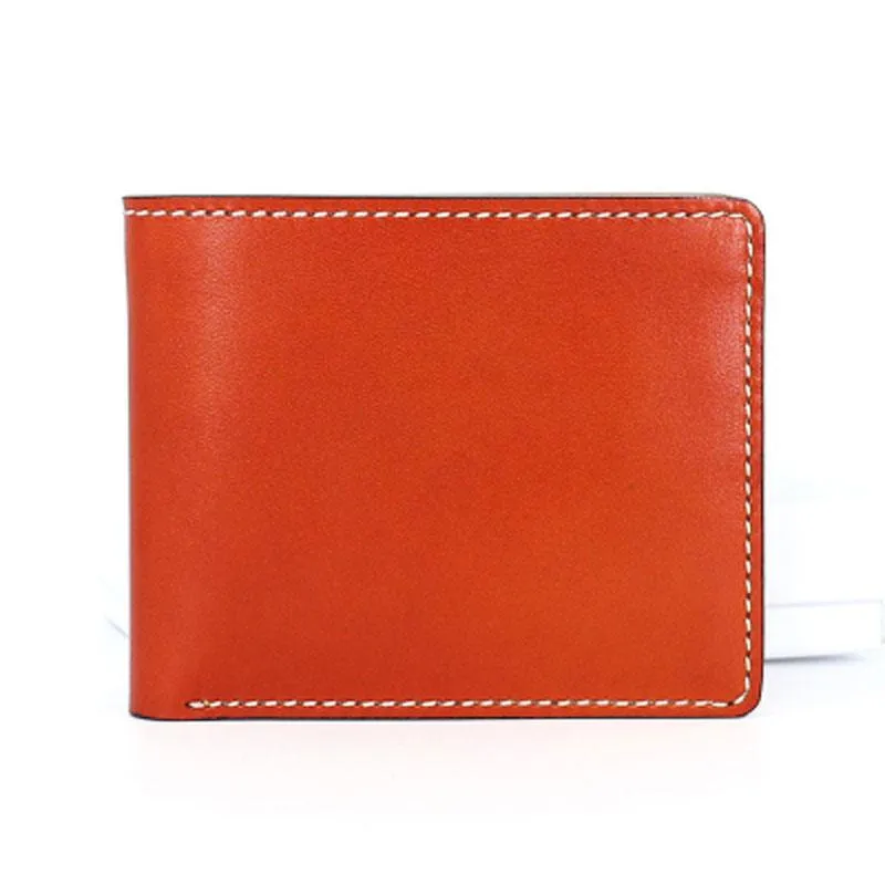 Leather Mens Small Wallet Slim Wallet Front Pocket Wallet billfold Card Wallet for Men