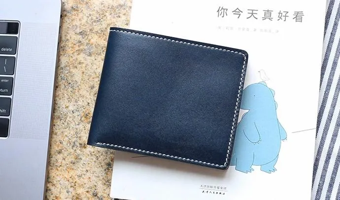 Leather Mens Small Wallet Slim Wallet Front Pocket Wallet billfold Card Wallet for Men