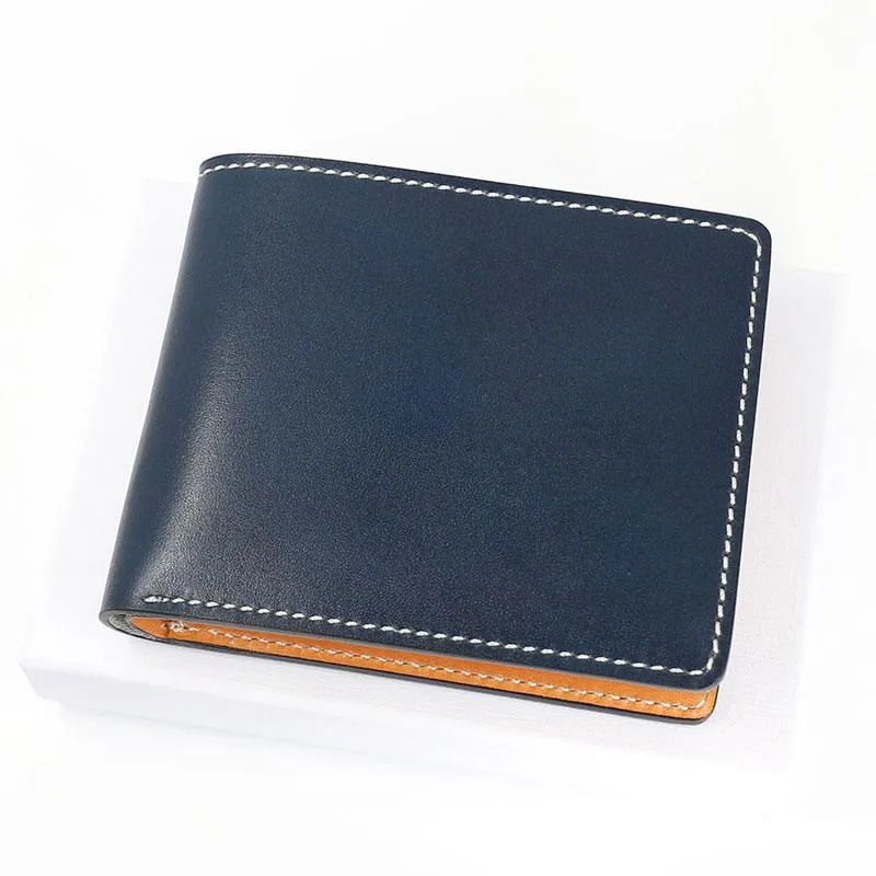 Leather Mens Small Wallet Slim Wallet Front Pocket Wallet billfold Card Wallet for Men