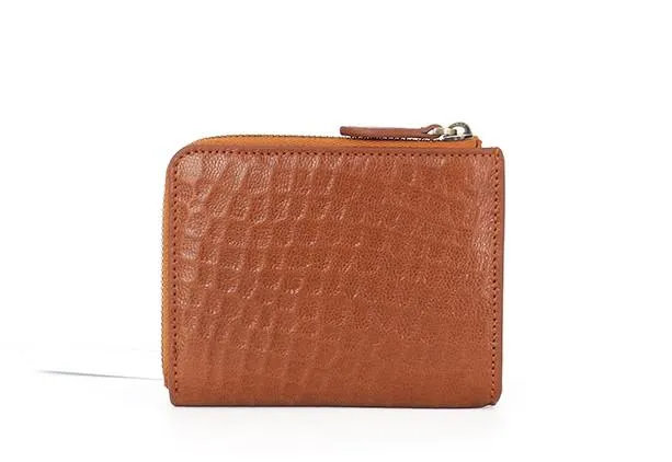 Leather Mens Zipper Small Wallet Slim Wallet Front Pocket Wallet billfold Card Wallet for Men