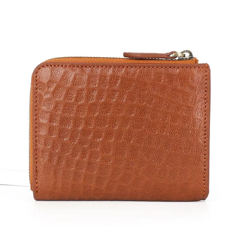 Leather Mens Zipper Small Wallet Slim Wallet Front Pocket Wallet billfold Card Wallet for Men