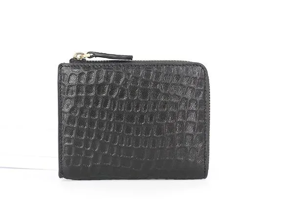 Leather Mens Zipper Small Wallet Slim Wallet Front Pocket Wallet billfold Card Wallet for Men