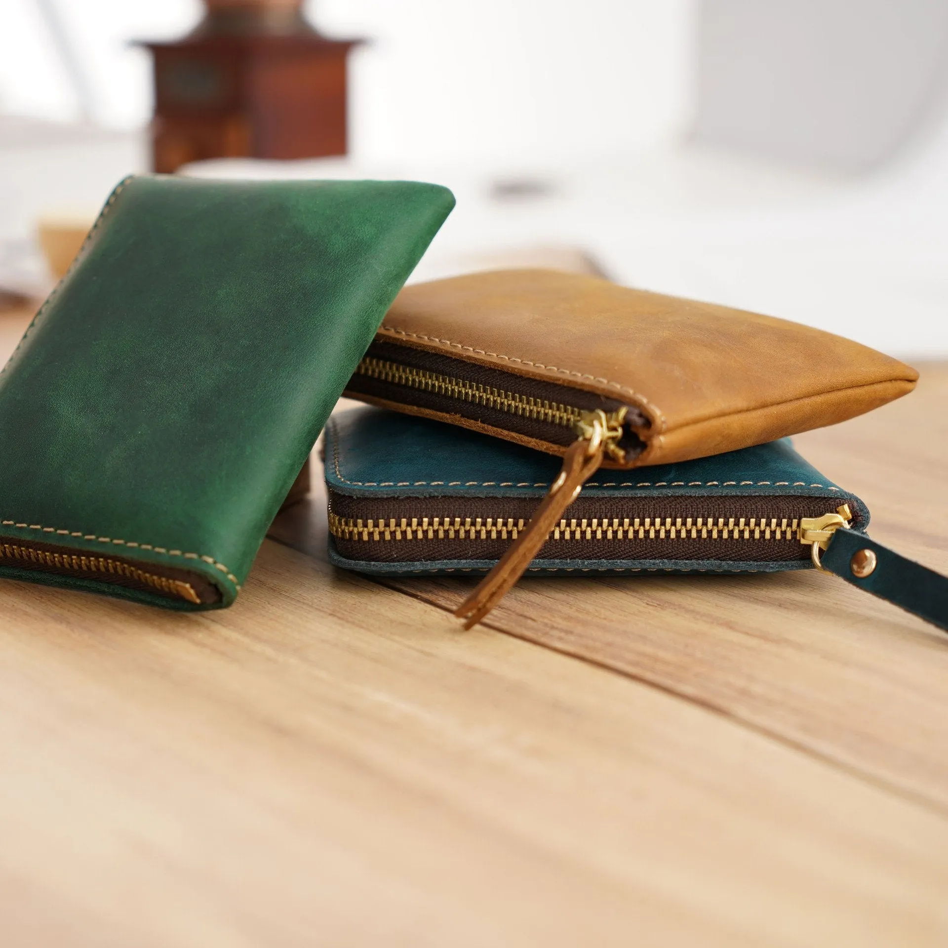 Leather Small Mens Wallet Zipper billfold Front Pocket Wallet Card Wallet Small Wallet for Men
