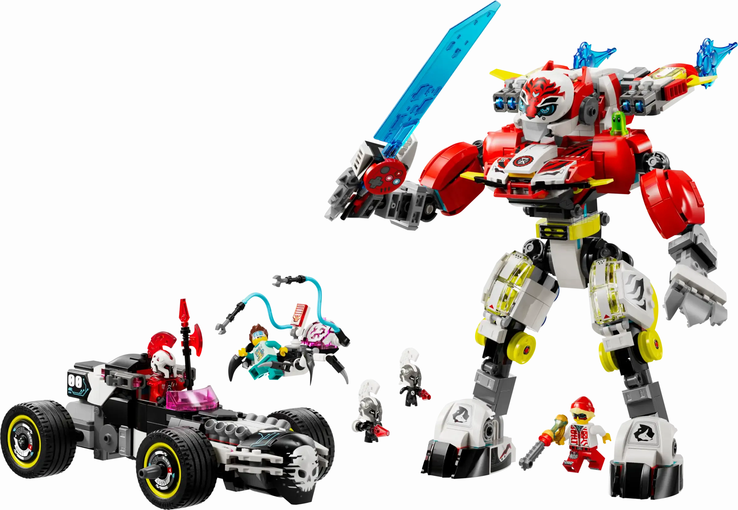 LEGO DRAMZzz 71497 Cooper's Tiger Mech & Zero's Hot Rod Car