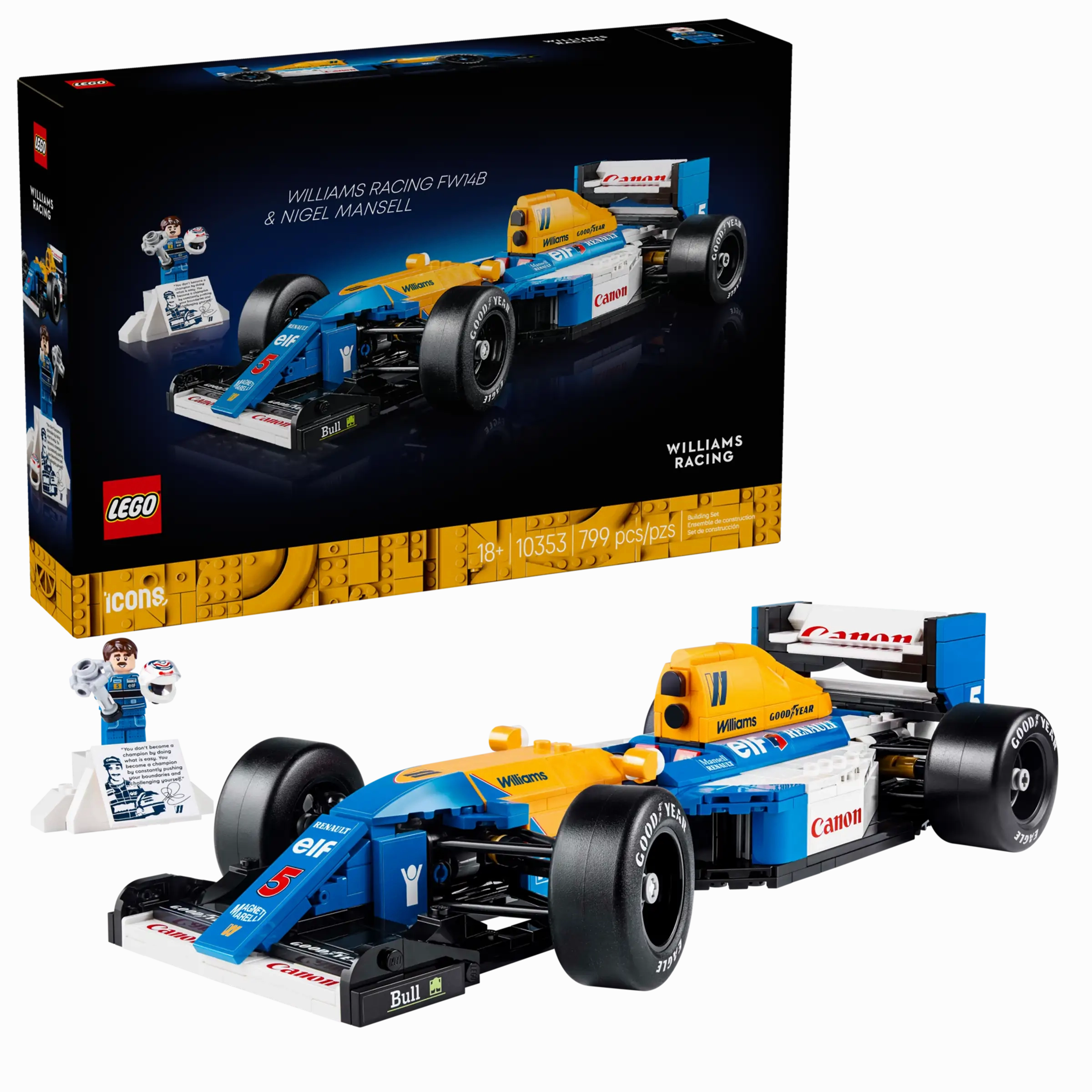LEGO ICONS 10353 Williams Racing FW14B & Nigel Mansell