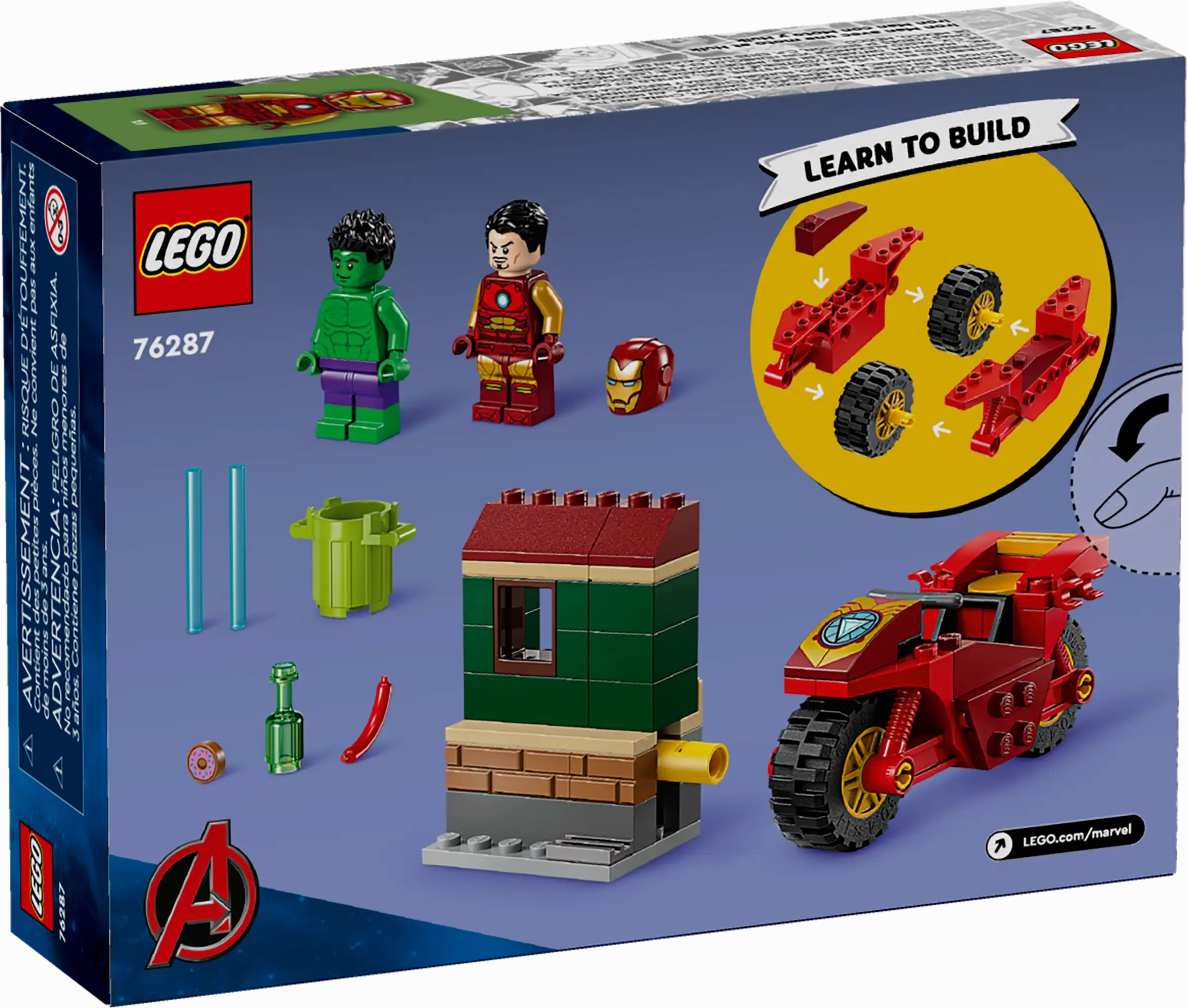 LEGO MARVEL 76287 Iron Man with Bike and The Hulk