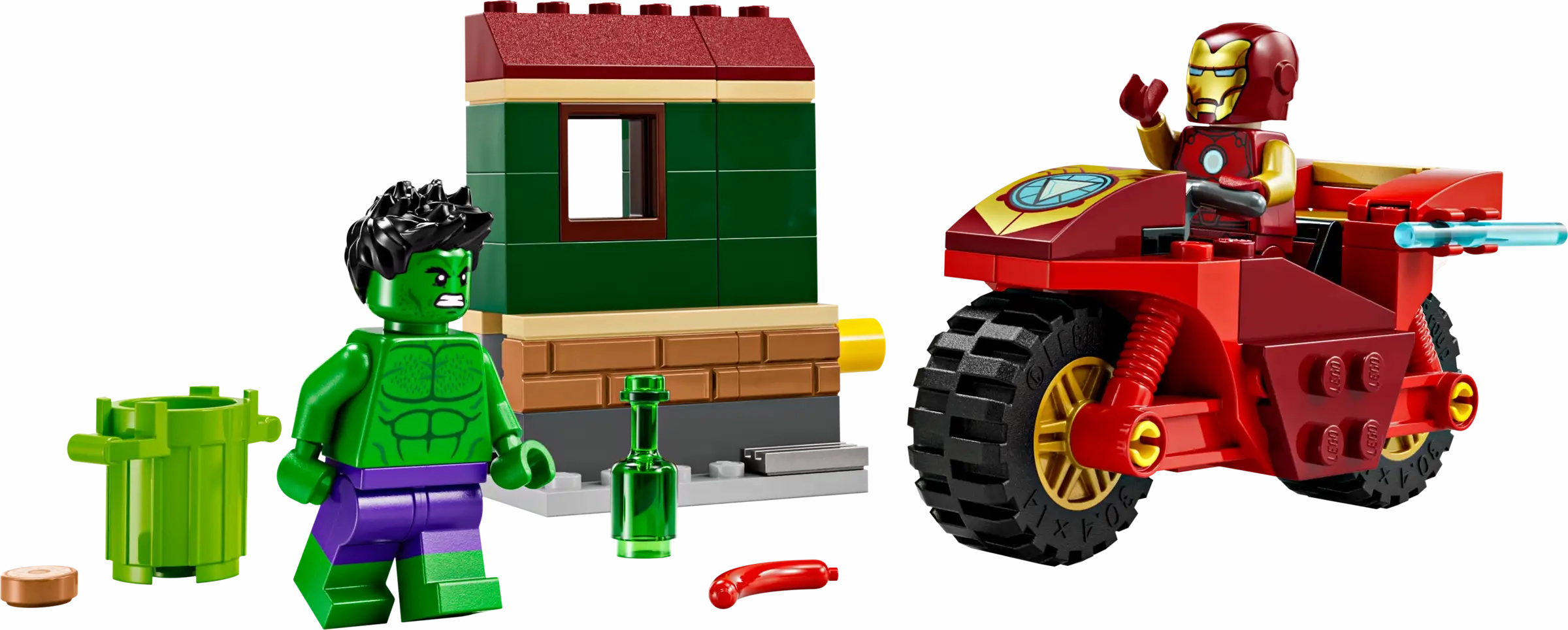 LEGO MARVEL 76287 Iron Man with Bike and The Hulk