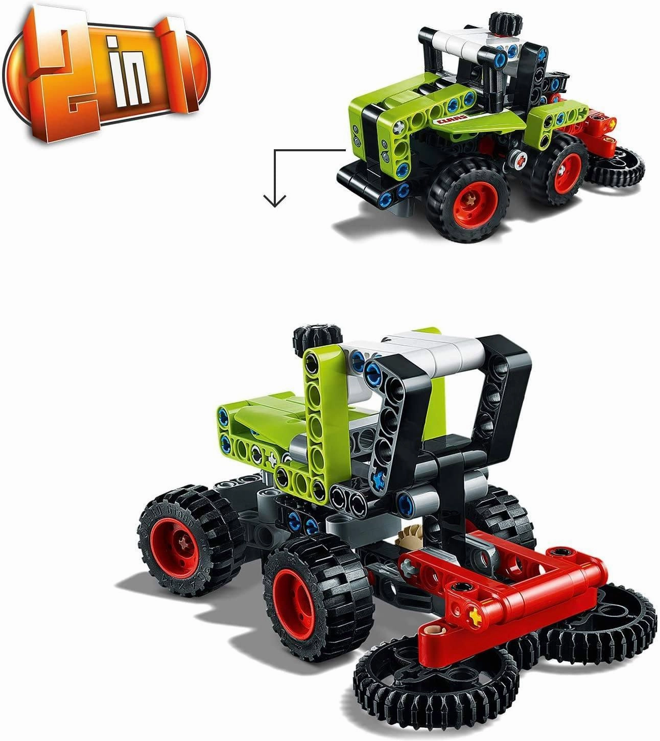 LEGO TECHNIC 42102 Mini CLAAS XERION Tractor to Harvester