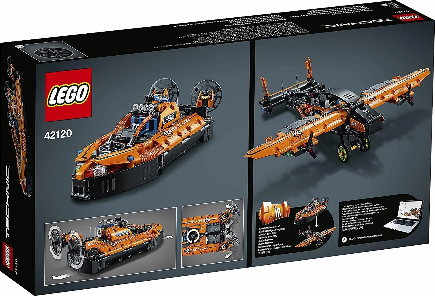LEGO TECHNIC 42120 Rescue Hovercraft to Aircraft