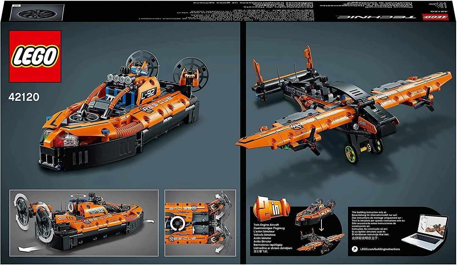 LEGO TECHNIC 42120 Rescue Hovercraft to Aircraft