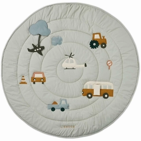 Liewood Neel Activity Blanket Vehicles Dove Blue Mix