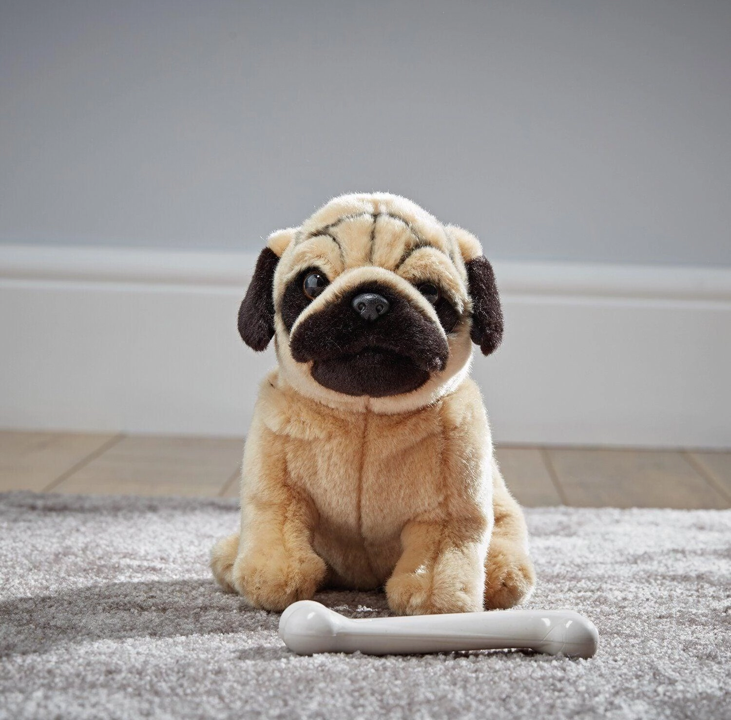 LIVING NATURE Pug Plush Soft Toy 25cm