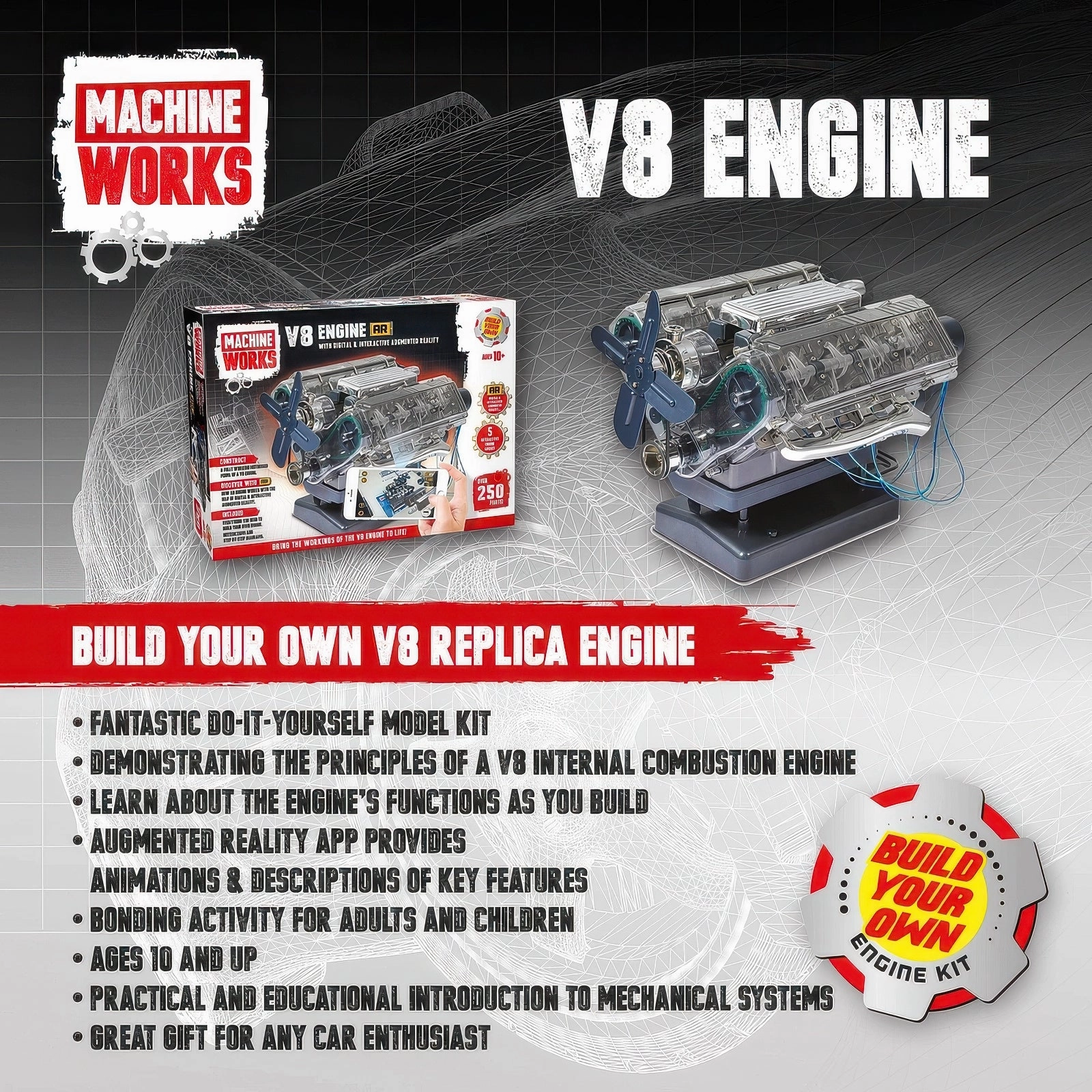 Machine Works V8 Engine Model 250 Pieces