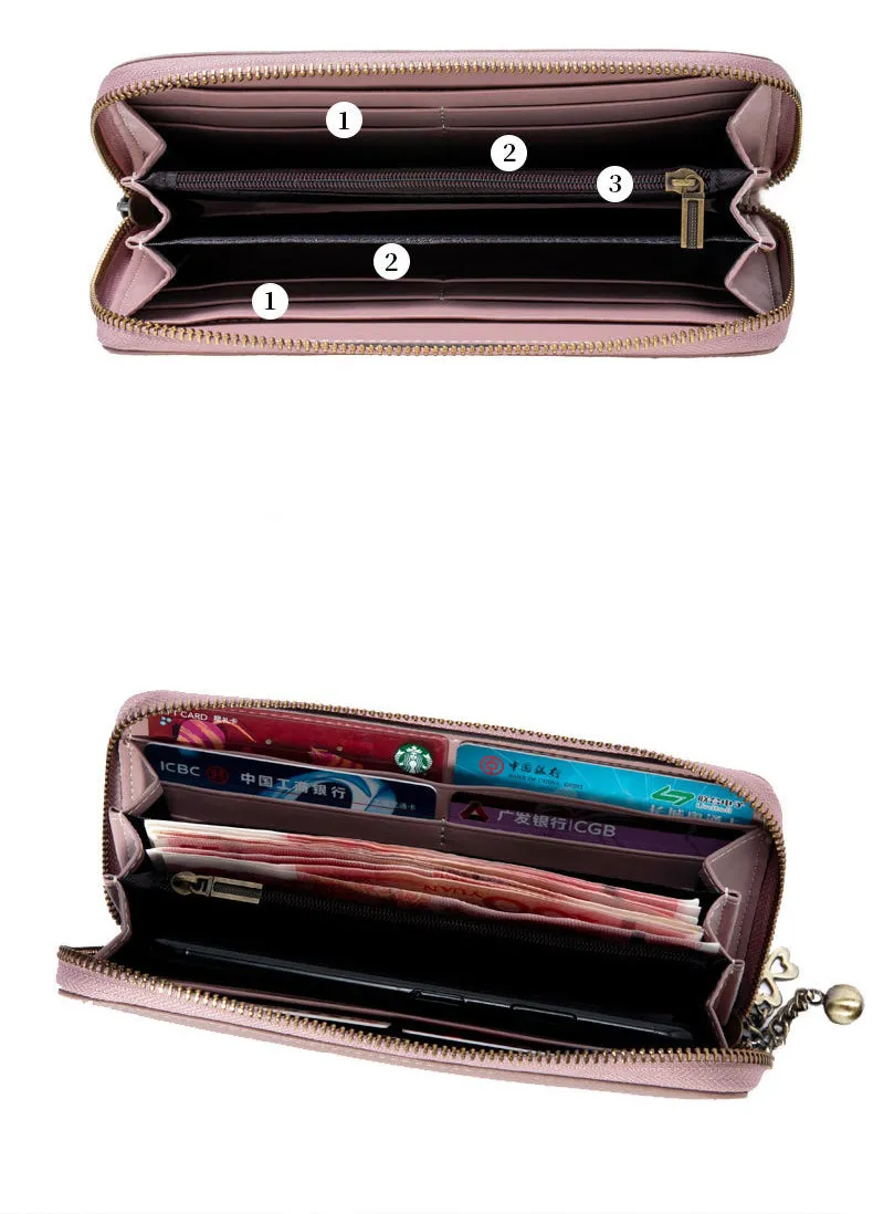 Magnolia Flower Embroidery Gray Leather Magnolia Wristlet Wallet Womens Zip Around Wallets Flowers Magnolia Ladies Zipper Clutch Wallet for Women