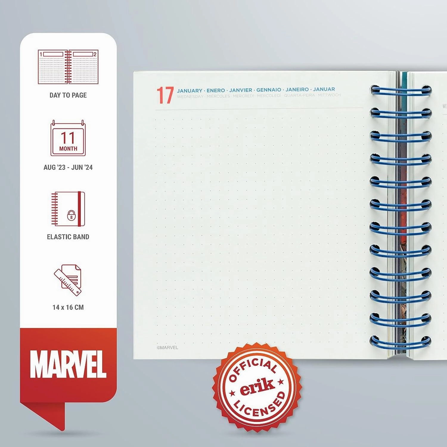 MARVEL CAPTAIN AMERICA 2023/2024 Academic Diary Day To Page 11 Months