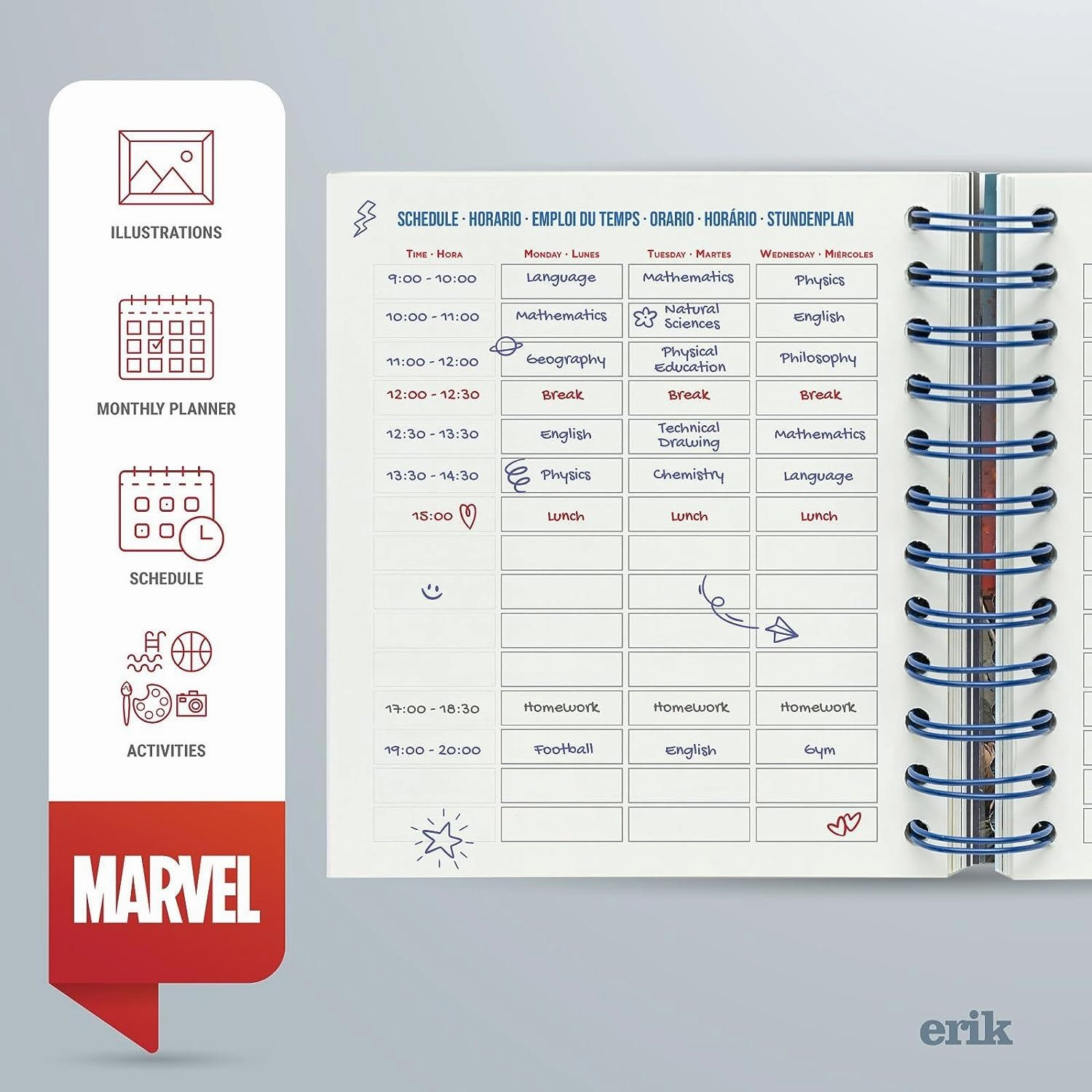 MARVEL CAPTAIN AMERICA 2023/2024 Academic Diary Day To Page 11 Months