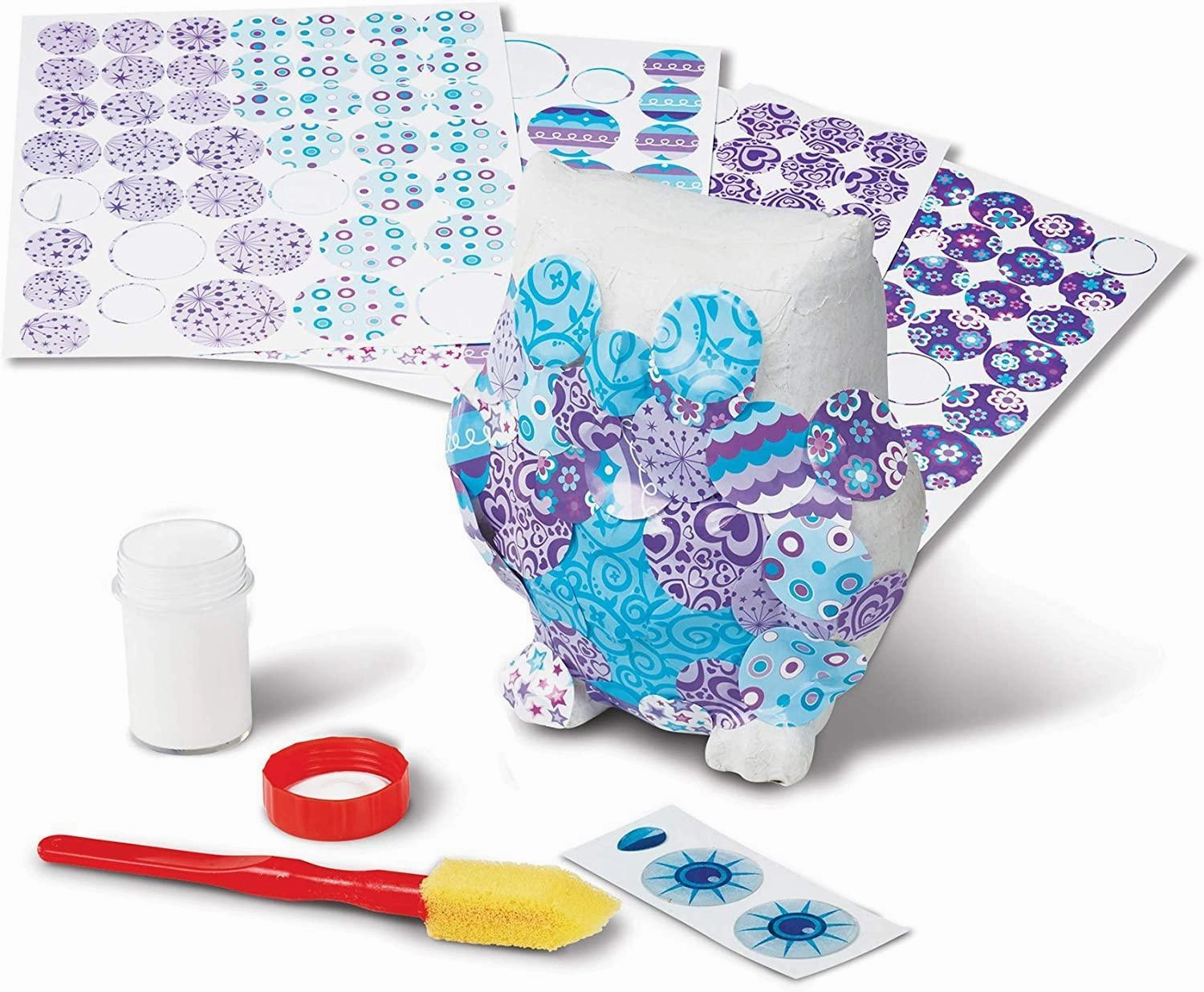 Melissa & Doug 40306 Decoupage Made Easy Owl Paper Mache Craft Kit