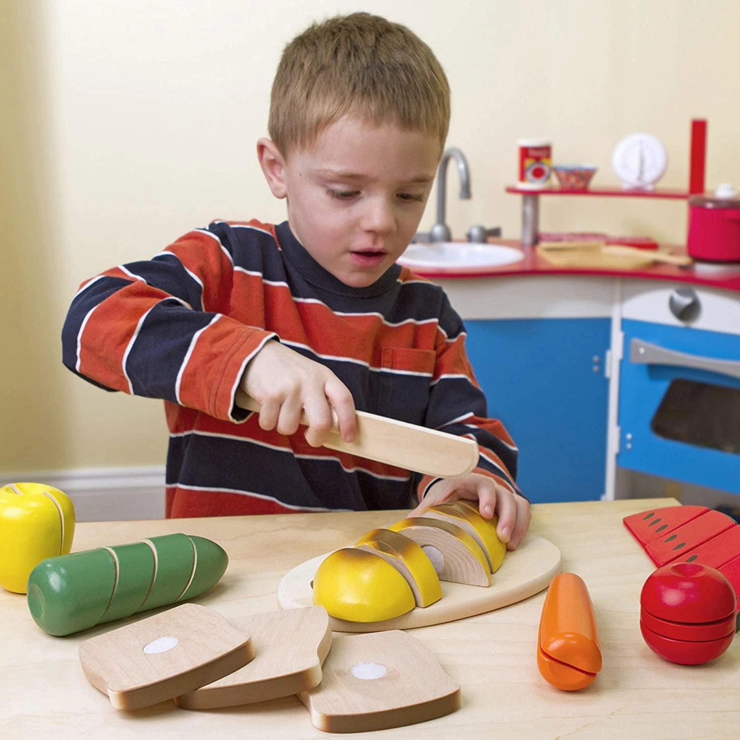 Melissa & Doug Wood Cutting Pretend Play Food