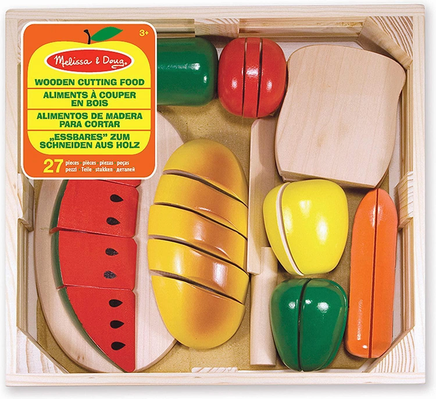 Melissa & Doug Wood Cutting Pretend Play Food