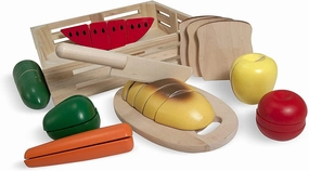 Melissa & Doug Wood Cutting Pretend Play Food