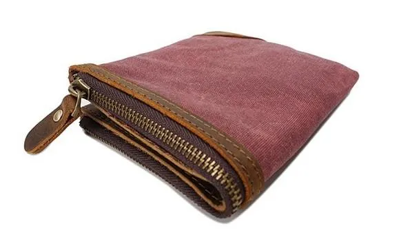 Mens Canvas Small Wallet for men Bifold Cool Men billfold Small Wallet