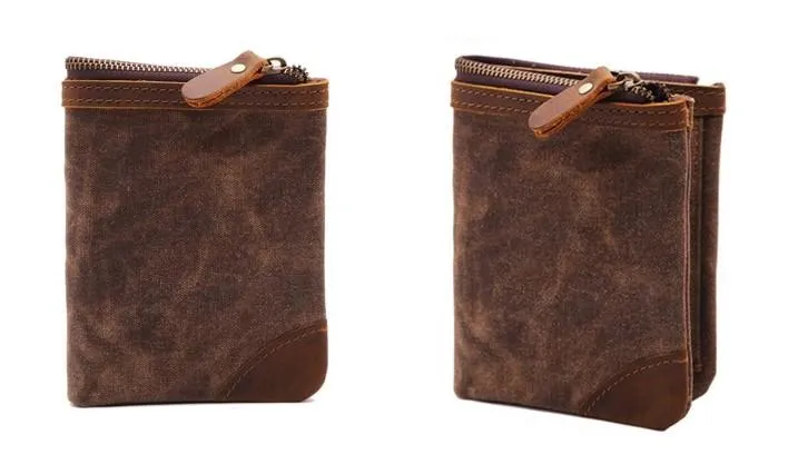 Mens Canvas Small Wallet for men Bifold Cool Men billfold Small Wallet