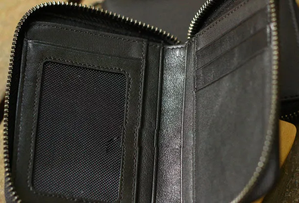 Mens Leather Wallet billfold Leather Wallet Small Slim Bifold Wallet For Men