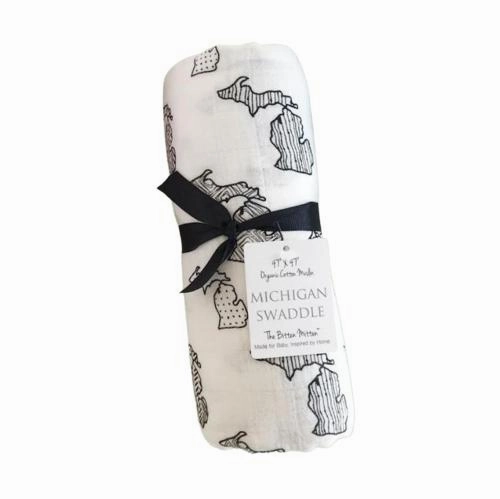 Michigan Organic Cotton Muslin Swaddle by The Bitten Mitten