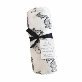 Michigan Organic Cotton Muslin Swaddle by The Bitten Mitten